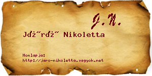 Járó Nikoletta névjegykártya